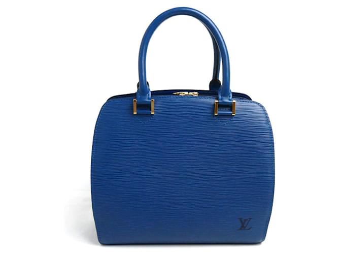 Louis Vuitton Pont Neuf Azul Couro  ref.1548981