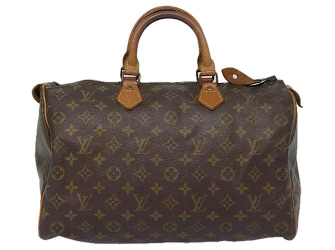 Louis Vuitton Speedy 35 Marrom Lona  ref.1549024