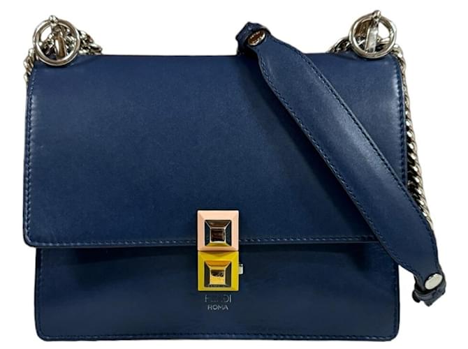 Fendi Kan I Blu navy Pelle  ref.1549027