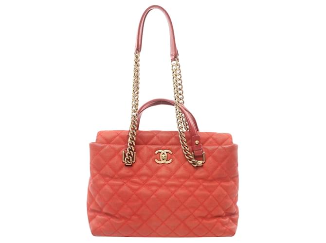 Timeless Chanel Cabas Red Leather  ref.1549070