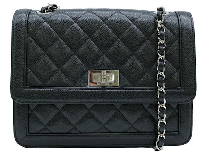 Timeless Chanel 2,55 Preto Couro  ref.1549108