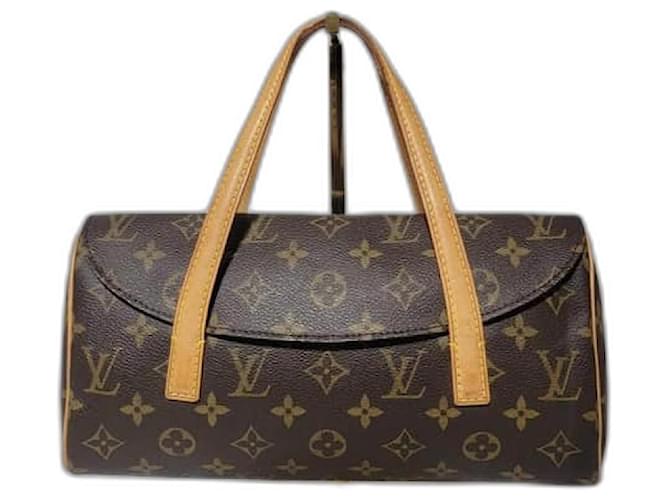 Bolsa de Ombro Sonatine Louis Vuitton em Canvas Monogram Marrom Preto Couro  ref.1549272