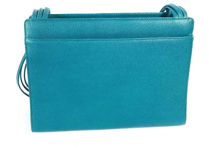 Bolsa tote de couro caviar verde Chanel
