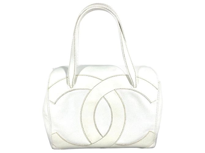 Bolsa Tote Chanel Deka Coco Mark CC Branco