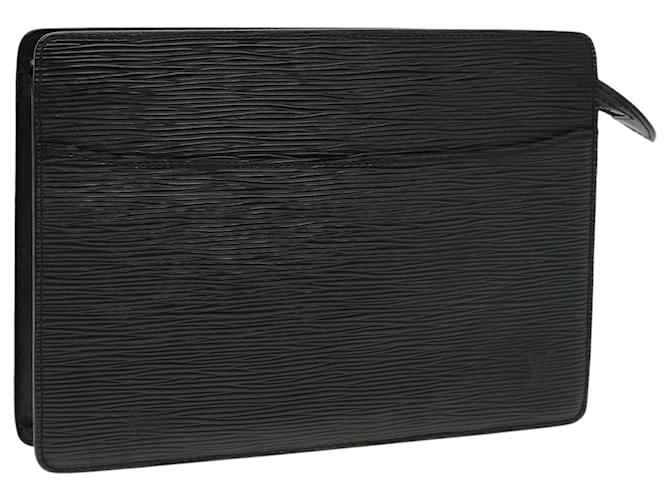 LOUIS VUITTON Epi Pochette Homem Bolsa Clutch Preta M52522 LV Auth 83029 Preto Couro  ref.1549421