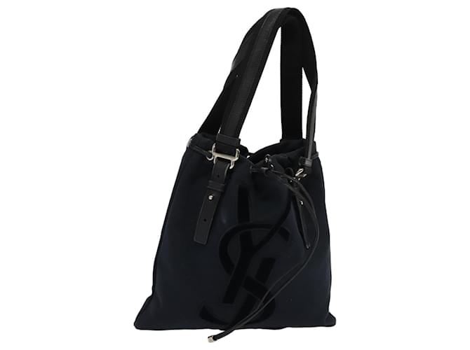 SAINT LAURENT Kahala Tote Bag Canvas Navy 123435 Auth hk1417 Navy blue Cloth  ref.1549438