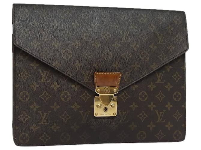 LOUIS VUITTON Monogram Porte Documents Senatur Briefcase M53335 LV Auth 83552 Cloth  ref.1549452