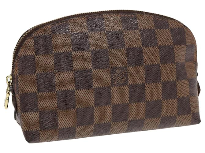 LOUIS VUITTON Pochette Cosmética PM Damier Ebene N47516 LV Auth 82978  ref.1549456