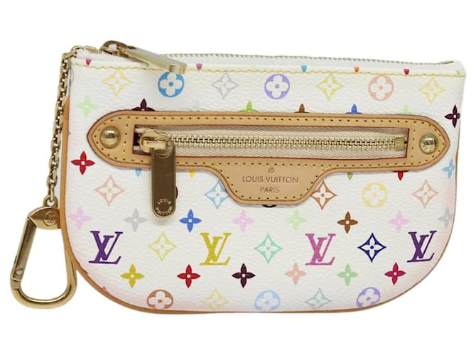 LOUIS VUITTON Monogram Multicolor Pochette MM Pouch White M60028 LV Auth 82987  ref.1549490