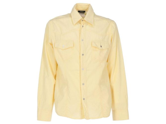 Camicia di cotone gialla Versace Giallo 