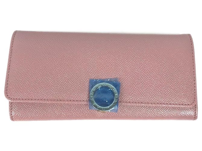 Bulgari Bvlgari Pink Leather Long Wallet