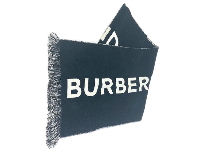 Sciarpa in lana bicolore Burberry Nero Bianco