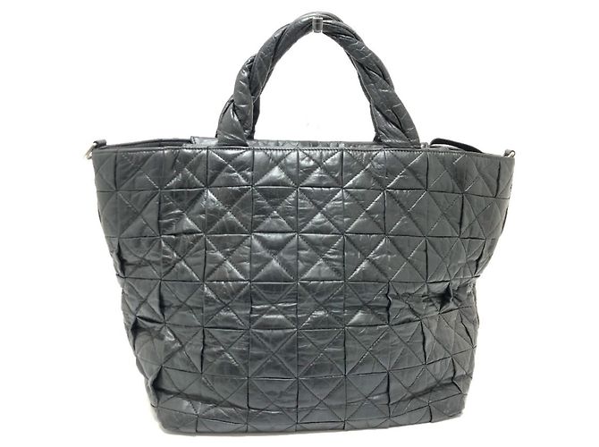 Chanel CC Coco Mark gesteppte Tragetasche Schwarz