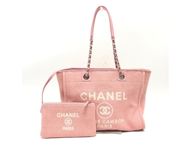 Sac à épaule Deauville AS3257 de Chanel Toile Rose  ref.1549774