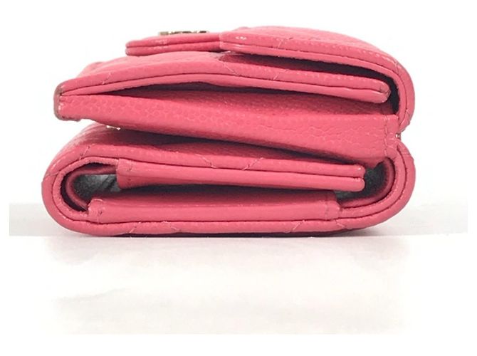 Chanel Quilted CC Coco Mark Matelasse Compact Wallet Pink