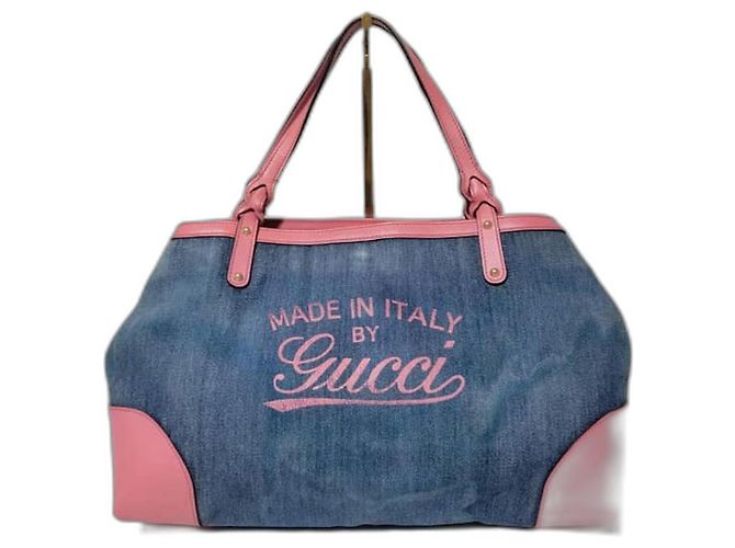 Bolsa tote de denim Gucci Craft Rosa
