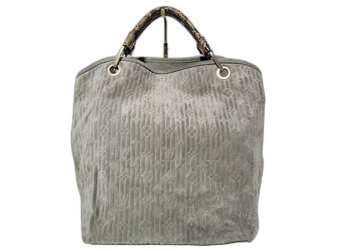 Bolso de hombro GM de ante y pitón Monogram Whisper edición limitada Louis Vuitton Castaño Gris