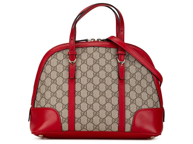 Pequeño bolso de dome Nice GG Supreme marrón de Gucci Castaño Cuero  ref.1549908