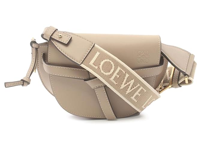 Beige LOEWE Mini Leather Gate Dual Bag  ref.1549909