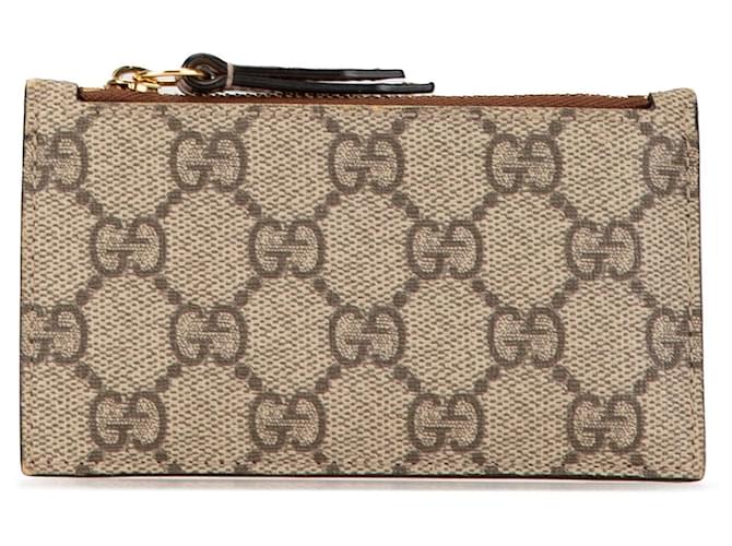 Portafoglio GG Supreme marrone di Gucci Tela  ref.1549929