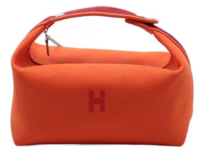 Grand sac Toile Bride A Brac Hermès orange  ref.1549951