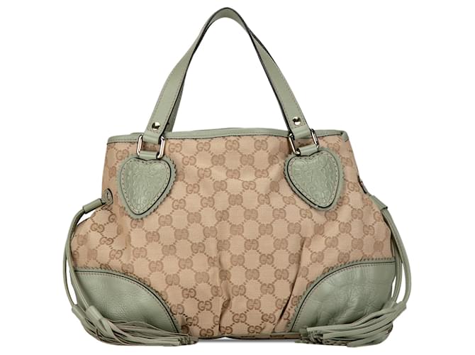 Tote Tribeca de lona GG de Gucci en color beige Camello Cuero  ref.1549979