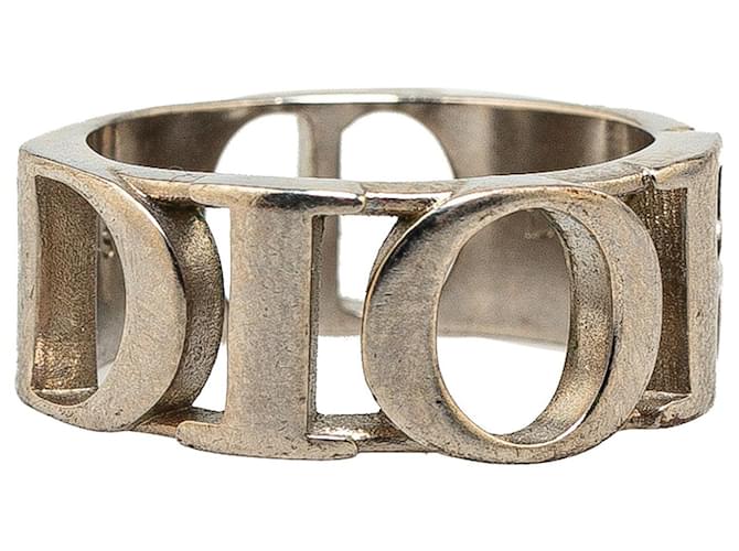 Silberne Dior Logo Ring Geld  ref.1550076