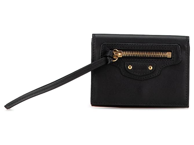 Carteira de couro preta Balenciaga Neo Classic Preto  ref.1550079