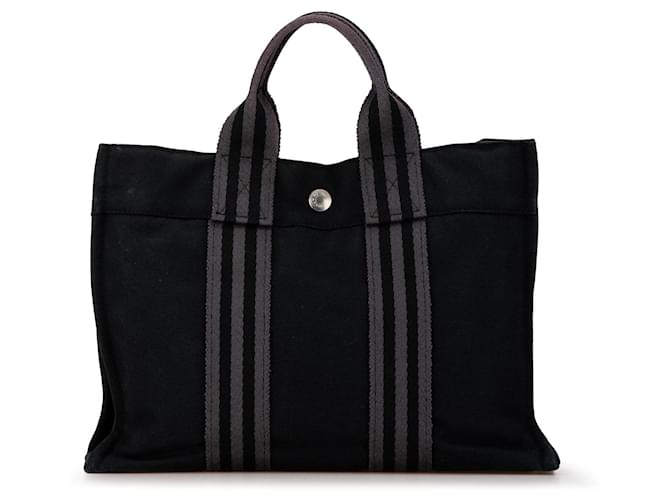 Sac à main Hermès Fourre Tout PM noir Toile  ref.1550086