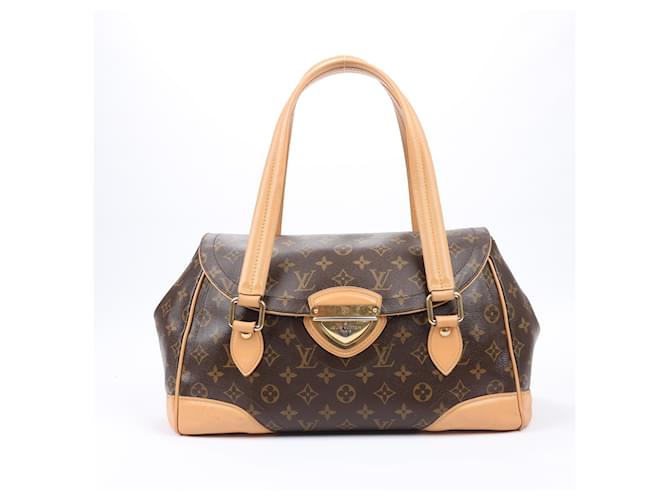 Louis Vuitton Monogram Canvas Beverly GM Handbag M40120 Brown Leather  ref.1550103