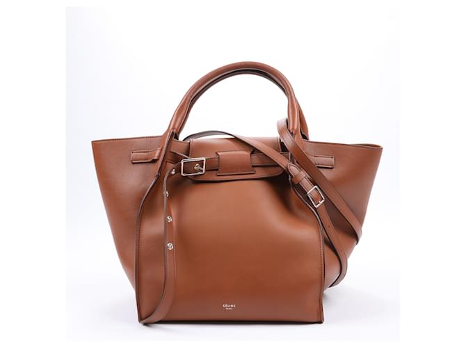 Céline CELINE Piccola Big Bag 2way in pelle di vitello liscia color tan Marrone  ref.1550111