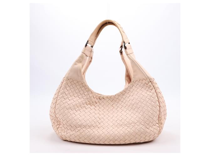 Bottega Veneta Nappa Intrecciato Medium Campana Beige Polvere Rosa Pelle  ref.1550113