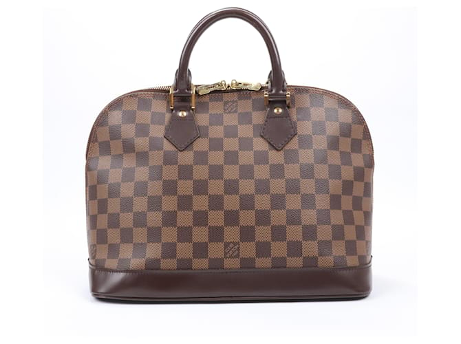 Borsa Louis Vuitton Damier Ebene Alma PM N51131 Marrone Pelle  ref.1550127