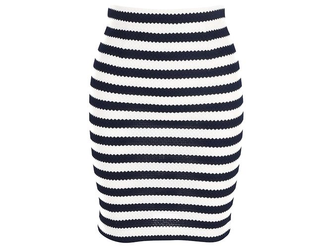 Falda de banda a rayas Diane von Furstenberg en algodón blanco