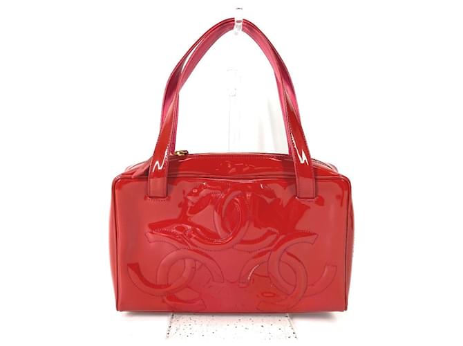 Sac à épaule Chanel Triple Coco Mark Cuir Rose Rouge  ref.1551438