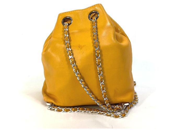 Chanel Yellow Lambskin Backpack