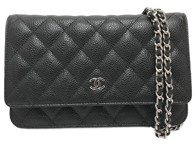 Borsa a spalla Chanel Matelassé Coco Mark Classic Chain Wallet Nero