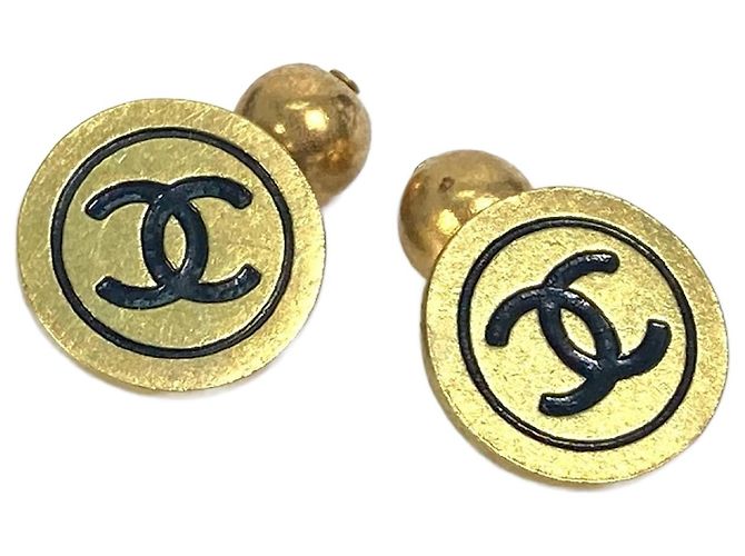 Chanel 95P CC Coco Mark Gemelli Bicolori Nero D'oro Metallo