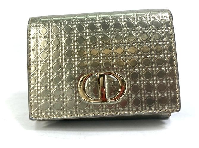 Christian Dior CD Logo Compact Wallet Golden