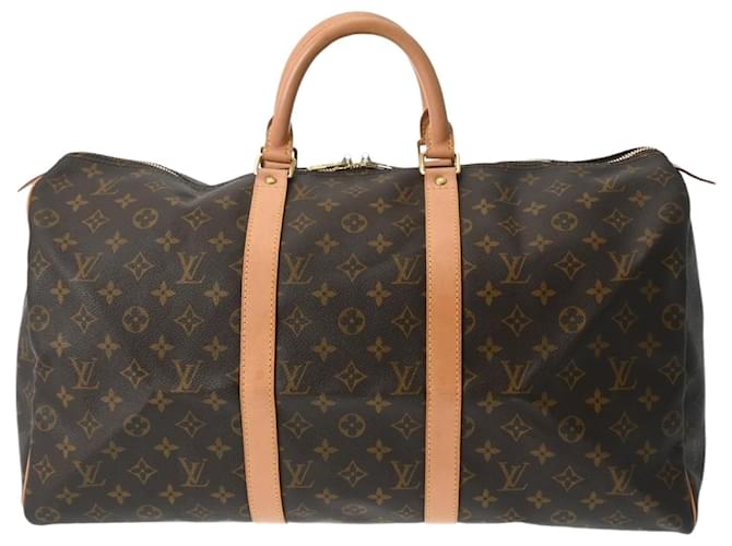 Louis Vuitton Keepall 50 Marrom Lona  ref.1551773