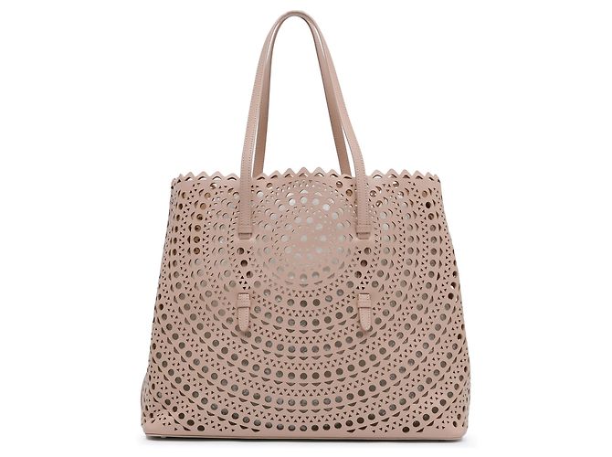 Tote Mina Vienne en cuir découpé laser ALAÏA marron