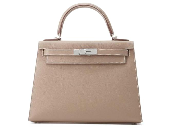 Hermès Kelly Sellier 28 en Epsom marron Cuir Veau façon poulain Taupe  ref.1551819