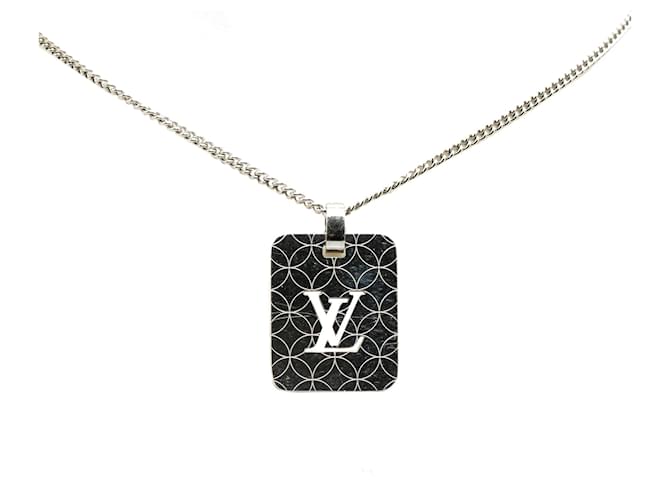 Collier Pendentif Champs Elysees en Laiton Argenté Louis Vuitton Métal  ref.1551829