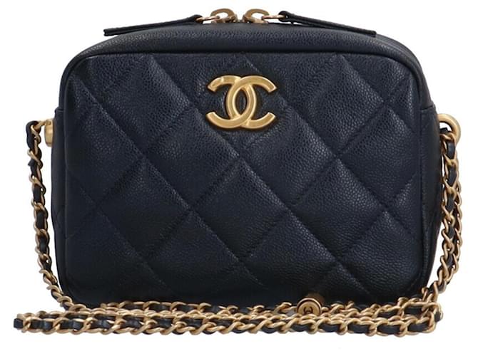 Timeless Chanel Matelassé Navy blue Leather  ref.1551844