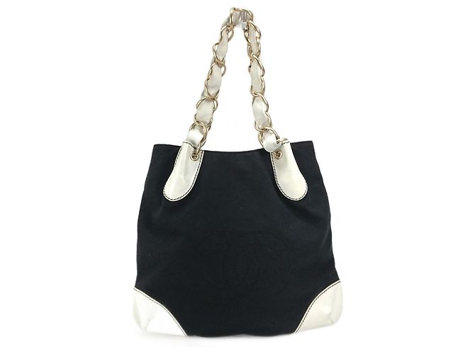 Sac à main Chanel Bicolor Deca Coco Chain Noir Blanc