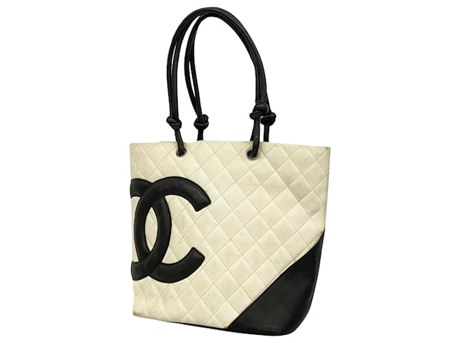 Chanel Cambon Weiß Leder  ref.1551902