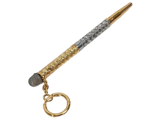 Fendi Chaos Collaboration Scribble Pen Earrings Silvery Golden Metal  ref.1552200