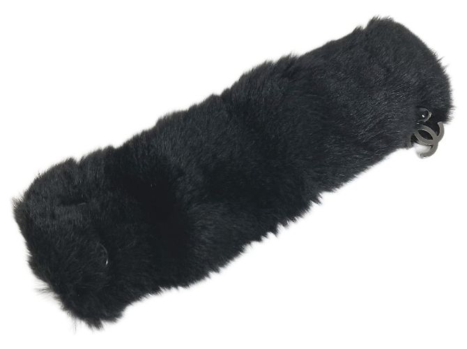 Bracciale Cocomark CC in pelliccia nera Chanel Nero