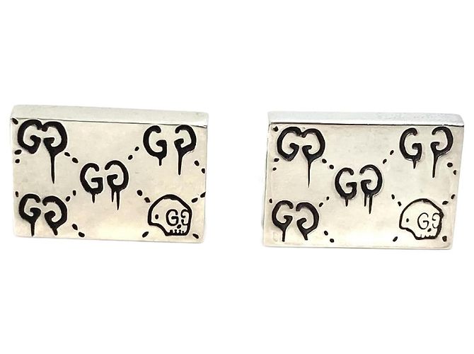 Abotoaduras Gucci 457224 Ghost SV925 em prata para homens