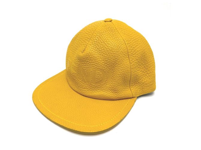 Fendi FXQ768 Yellow Leather Cap